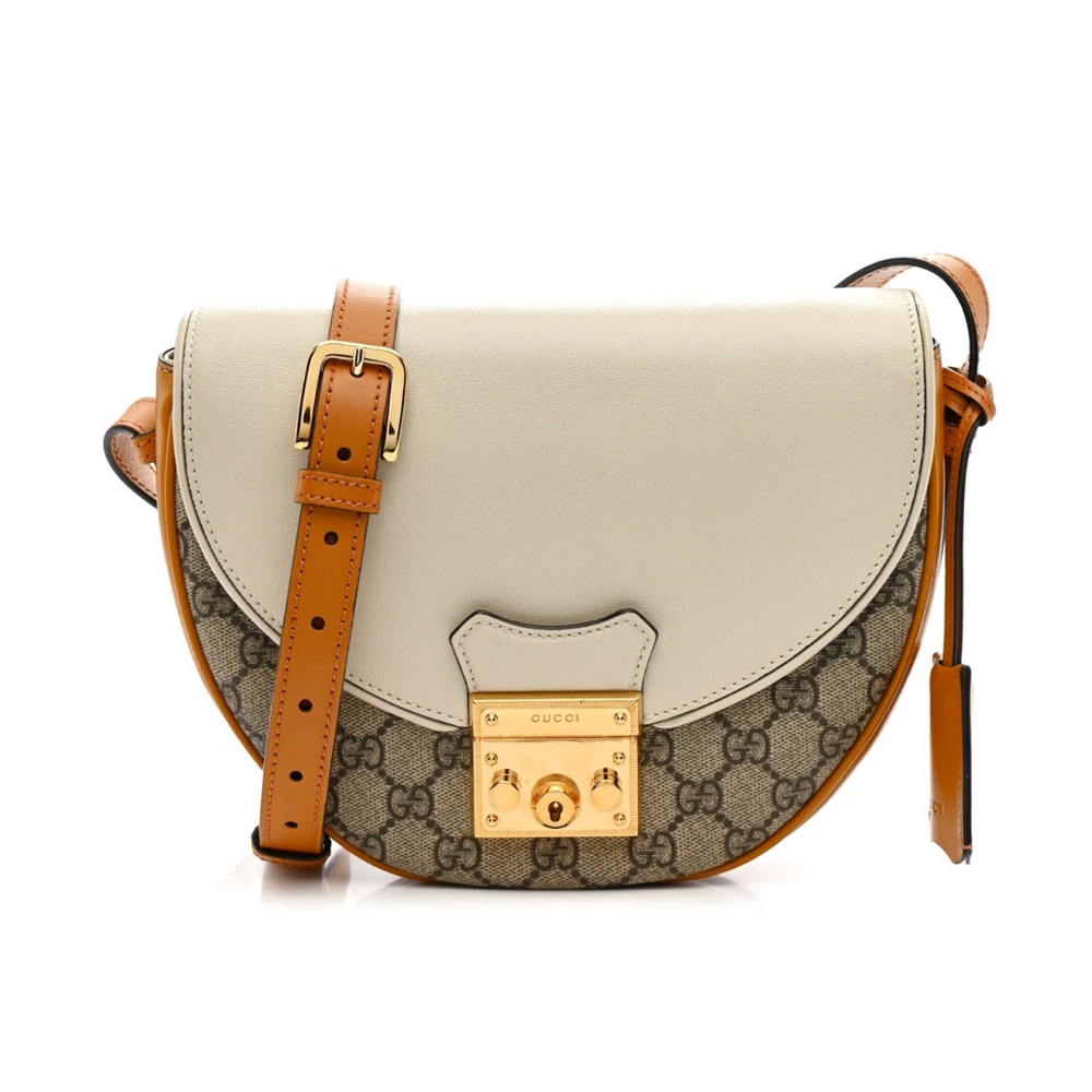 Gucci GG “Padlock” Crossbody Calfskin Leather Coated Canvas 644524